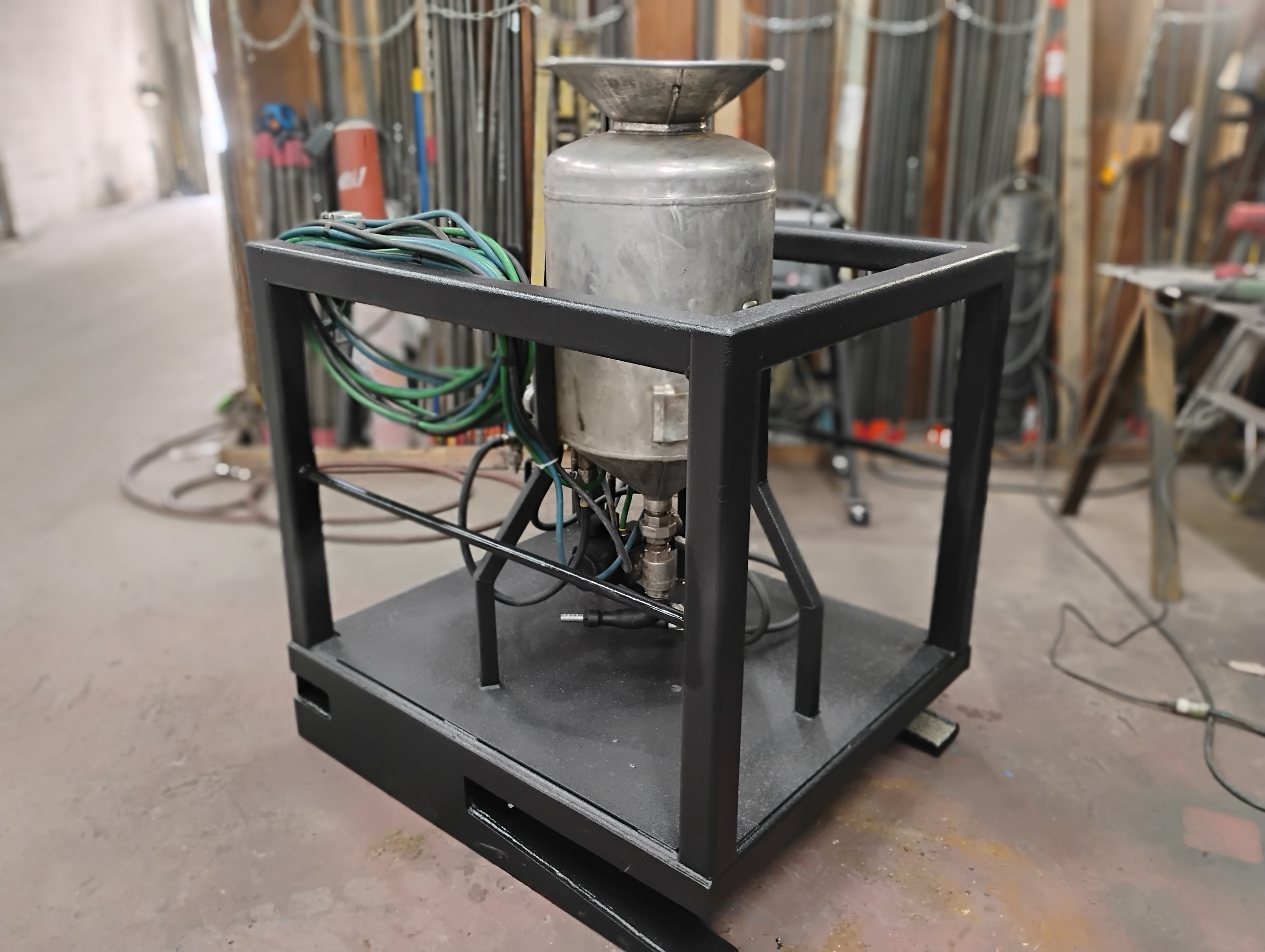 Metal fabrication work in shop